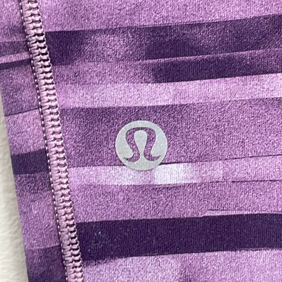 Lululemon Speed Up Crop Legging Purple Multi Print Back Zip Pocket 2 - Picture 7 of 15